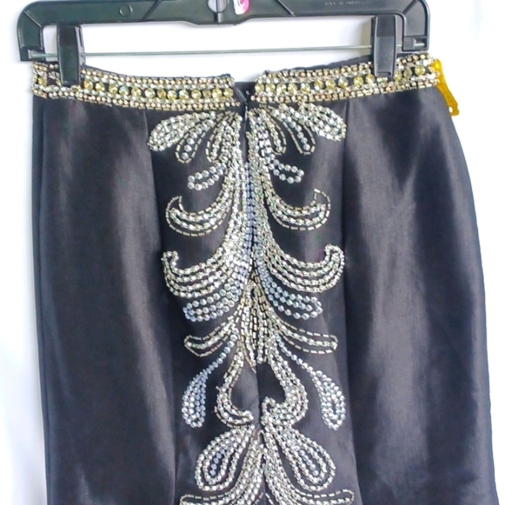 Mori Lee: Black Rhinestone embellished Maxi skirt, 42" Long - Picture 8 of 8
